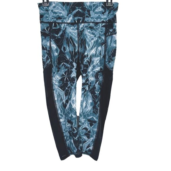 Sweaty Betty The Zero Gravity Crop Leggings Womens Size Small Blue Marble Print - Picture 1 of 6